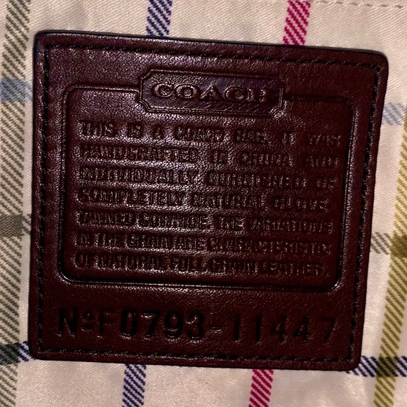 Vintage 2007 Bleecker Elisa Walnut Whipstitch Script Very Rare Coin Fob +Pouch - Picture 11 of 13